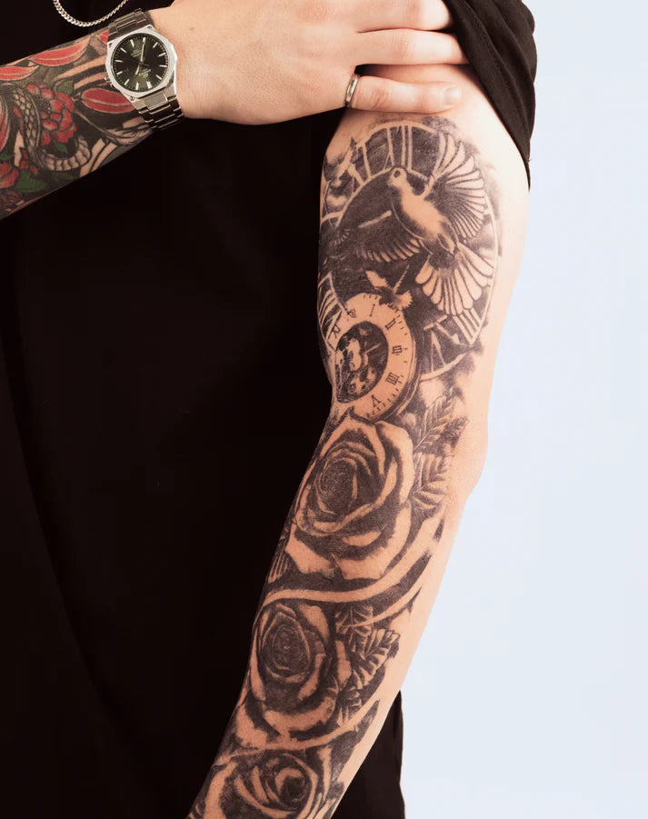 Clock And Roses Sleeve